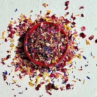 Edible ‘Over The Rainbow’ Natural Dried Flower Petal Mix - 100g - Certified Food Grade (336)