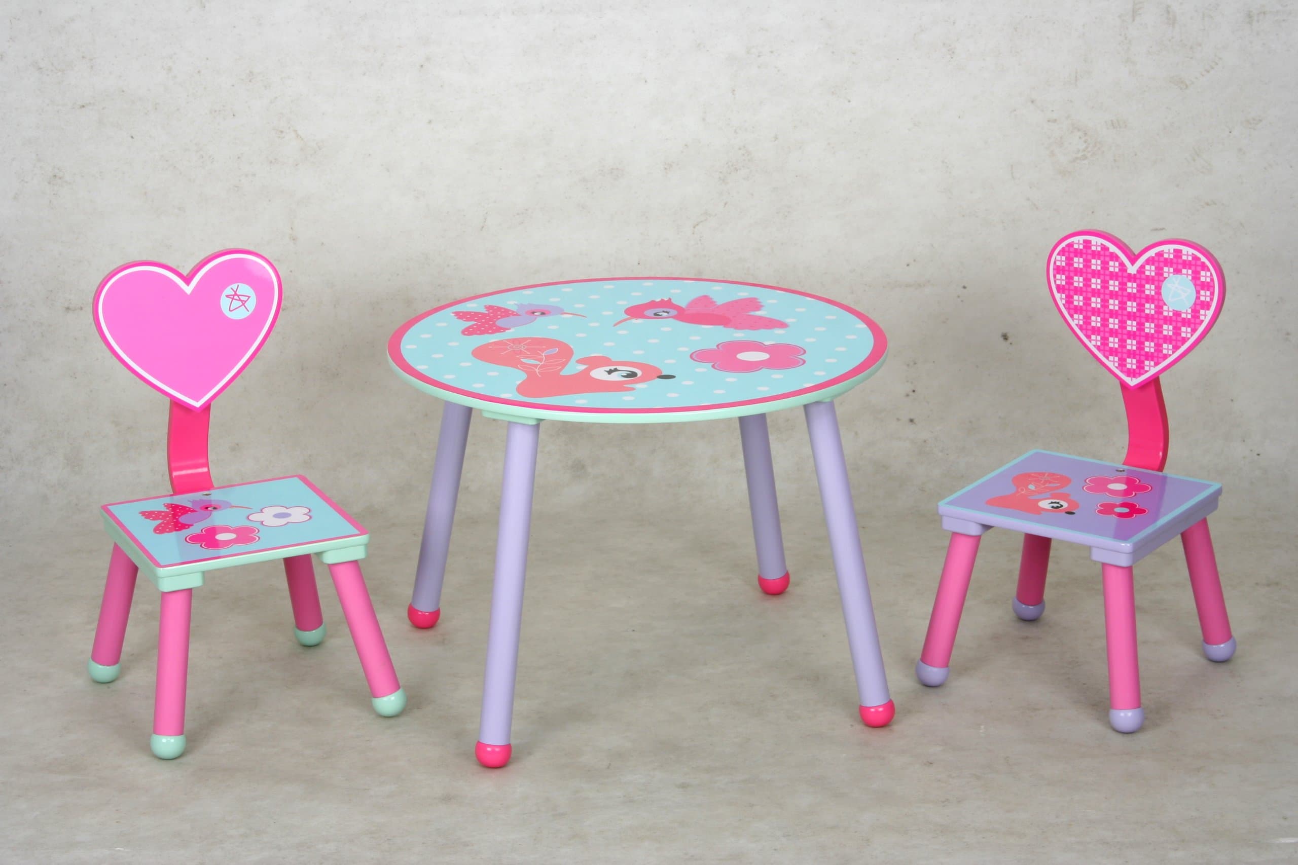 eHemco Kids Table and Chair Set - Heart Theme