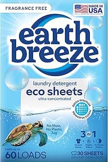 Laundry Detergent Sheets Fragrance-Free - 60 Loads Eco Liquidless Soap - Travel-Friendly for Hot & Cold Cycles, Tackles Tough Stains & Odors - Gentle on Sensitive Skin, 30 Ct