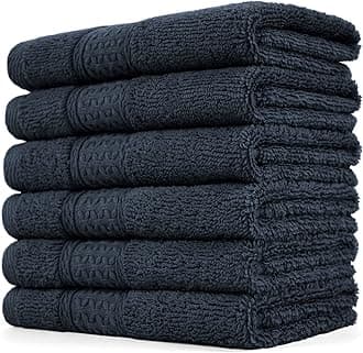 Cleanbear Extra Soft Wash Cloths Washcloths Set (6-Pack, Dark Gray) 13 x 13 Inches, Highly Absorbent Facecloths