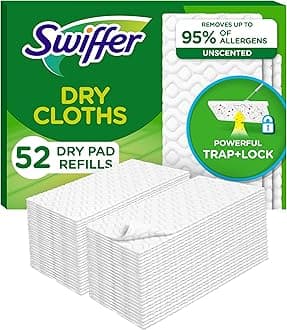 Swiffer Sweeper Dry Sweeping Pad, Floor Mop for Multi-Surface Refills Dusters, Unscented, 52 Count