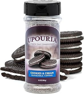 Cookies and Cream Topping for Coffee, Lattes, Hot Chocolate, Desserts, Gourmet Coookie Taste, Vegan, Gluten-Free, Indulgent Beverage & Dessert Enhancer, 5.5oz