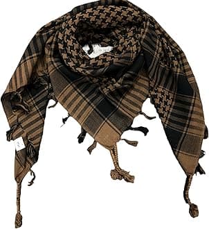 Shemagh Scarf Men - Women /100% Cotton Military Shemagh Keffiyeh Scarf Arafat Tactical Desert Rave Bandana Head Wrap