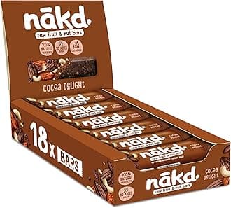 Nakd Cocoa Delight Natural Fruit & Nut Bars - Vegan - Gluten Free - Healthy Snack,s 35 g (Pack of 18)