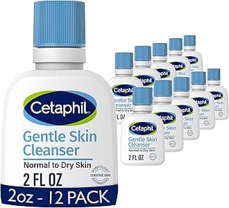 Cetaphil Face Wash, Hydrating Gentle Skin Cleanser for Dry to Normal Sensitive Skin, 2 oz 12 Pack, Fragrance Free, Soap Free and Non-Foaming