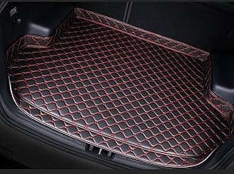 Car Leather Cargo Liners for Nissan Patrol 2012-2025, Full Coverage Rear Trunk Liner Mats Waterproof Anti-Scratch Protector Pad,Black Red