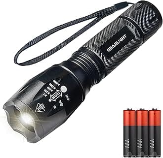 LED Flashlight Bright, Zoomable Tactical Flashlights with High Lumens and 5 Modes for Emergency and Outdoor Use -Camping Accessories -S1000 - S1000-1 Pack, (Batteries Included)