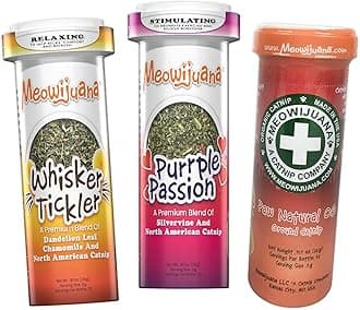 Meowijuana Purrple Passion Cat Nip - Premium Organic Blend of Catnip for Cats & Silvervine, Stimulates Playful Behavior, 26g, Natural Wellness Gift for Cat Lovers