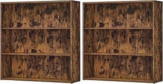 VASAGLE Set of 2 Bookshelves, 31.5 Inches Wide, 3-Tier Open Bookcases with Adjustable Storage Shelves, Floor Standing Units, Rustic Brown ULBC173X01-2
