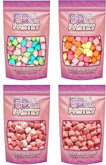 Freeze-Dried Candy Variety Pack, Fruit Burst, 5 oz (4 Pack), Original, All Pinks, All Reds, Sour, Assorted Combo, Gift Bag, 1.25 lb
