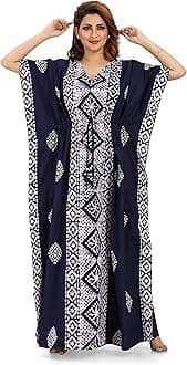Women's Cotton Solid Maxi Kaftan Nighty