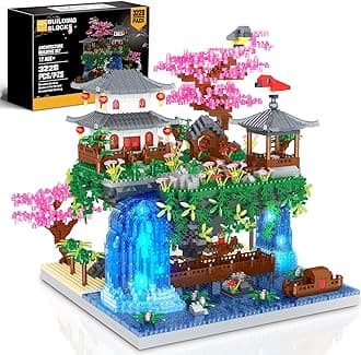 Cherry Blossom Tree Building Set, Chinese Architecture Blocks Japanese Sakura House Set Bonsai Kit, Sets for Adults Gift Kids Age 12+(3220 Pieces) (PBS001)