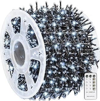 Dazzle BrightOutdoor Christmas String Lights, 1000 LED 328 FT Plug in Fairy Light with Remote Control 8 Modes & Timer, Waterproof Decoration for Home Garden Yard Xmas Wedding, White