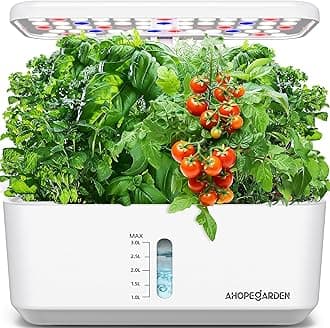 Ahopegarden Indoor Garden Hydroponics Growing System: 10 Pods Plant Germination Kit Herb Vegetable Growth Lamp Countertop with LED Grow Light - Hydrophonic Planter Grower Harvest Lettuce