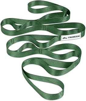 Stretching Strap for Physical Therapy & Home Rehab, Non-Elastic Yoga Strap for Stretching with Loops for Hamstring, Calf & Back Stretcher Mobility, Hip & Pilates