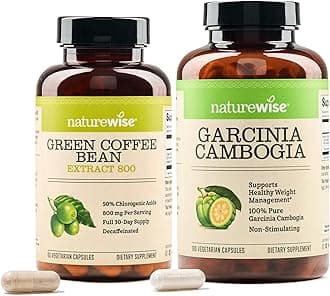 NatureWise Green Coffee Bean 800mg and Garcinia Cambogia 180 Capsules Weight Goals Support