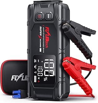 FLYLINKTECH Car Battery Jump Starter, 8000A Peak 26800mAh Jump Start Battery Pack(for All Gas or up to 12L Diesel),12V Jump Box with PD65W Fast Charging and 600 Lumen LED Light