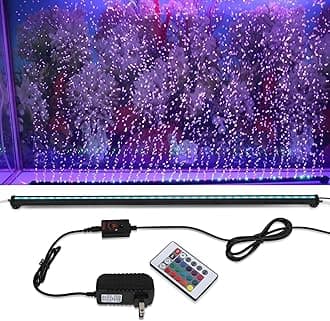 SZMiNiLED Submersible Aquarium Light, Fish Tank Light with Air Bubble Hole, RGB Color Changing Brightness Adjustable IP68 Waterproof Remote Control LED Light for Aquarium Fish Tank 35 inch