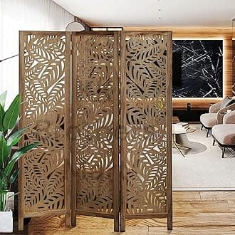 KK Brothers Mart Wooden Room Partition for Living Room | Screen Separator | Room Wall Divider | Wooden Hall Partition Furniture for | Bedroom | Office | Restaurant 3 Panel