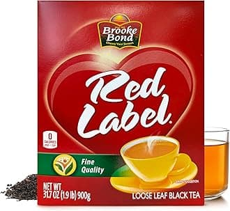 Red Label Black Tea | Premium Quality | Loose Leaf Tea | Suitable for Indian Chai & Milk | Aromatic & Refreshing Flavor | 900 Grams (Pack of 1)