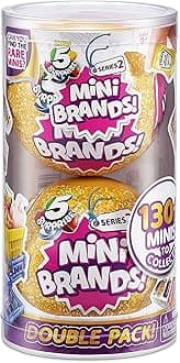 5 Surprise Mini Brands Mystery Capsule Real Miniature Brands Collectible Toy (2 Pack) (PVC Tube Packaging) by ZURU, Gold
