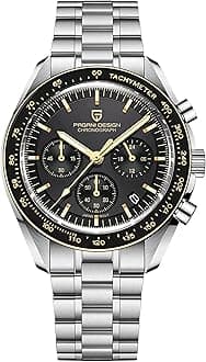 Pagani Design 1701 Watches for Men, Chronograph, VK63 Japanese Quartz Movement, Stainless Steel Bracelet, Water Resistant to 330 Feet（100m）, Sapphire Glass Sports Watch for Men.
