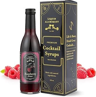 Raspberry Syrup for Drinks - Real Ingredients Make the Perfect Summer Cocktail or Margarita Mix - Our Raspberry Cocktail Syrup is Non-GMO & Vegan (12.7 oz)
