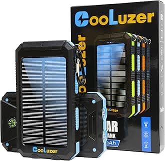 Solar Charger Power Bank 8000mah with 18W PD 5V*2.1A Fast Charging, QC3.0 Portable Charger Solar Power Bank,IP67 Waterproof Camping Gear Accessory for Outdoor (Blue)