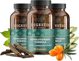 Digestic - Laxative for Constipation Relief, Stool Softener 100% Natural, 180 Capsules, Colon Cleanse, Bloating and Gas Relief