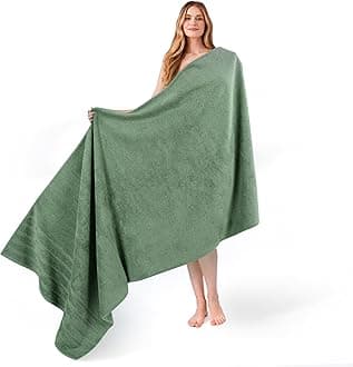 American Soft Linen 35x70 Jumbo Large Bath Towel, 600 GSM 100% Cotton Turkish Bath Sheet, Oversized Luxury Bath Towel for Bathroom Beach and Pool, Sage Green