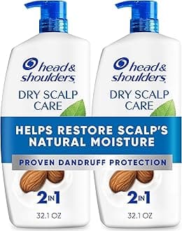 2-in-1 Dandruff Shampoo and Conditioner Set, Advanced Dry Scalp Care, Anti Dandruff Treatment, Nourishing Almond Oil, Itch & Dryness Relief, Scalp Shield, 32.1 Fl Oz Each, 2 Pack