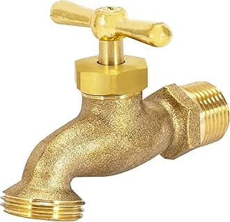 EZ-FLO Irrigation Hose Bibb, 1/2 Inch MIP Connection, 1/2 Inch MHT Connection, Brass Plumbing Fitting, 20181