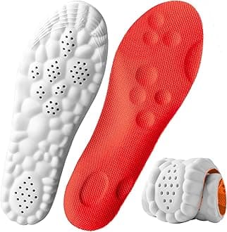 4D Cloud Steppers Insoles for Men and Women, Arch Support Insoles, Memory Foam Insoles, Shock Absorption and Cushioning Sports Shoe Insoles (Orange, XL (Men 9-11/Women 11-12)