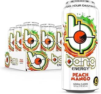 Bang Energy Peach Mango, Sugar-Free Energy Drink, 16-Ounce
