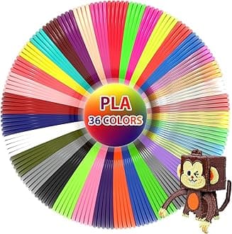 3Dgenius 36 Colors 3D Pen Filament 1.75mm PLA, Each Color 32.8 Feet, Total 1181 Feet 3D Pen Filament Refills 3D Printing Pen Refills with High-Precision Diameter Not Compatible with 3Doodler Pen