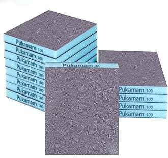 12 Pack Sanding Sponge, Washable and Reusable Sanding Blocks 100 Grit Wet Dry Sand Paper for Wood Drywall Metal Furniture