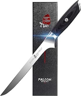 Boning Knife 7 inch - Fillet Knife Flexible Kitchen Knife German HC Steel with Pakkawood Handle - FALCON SERIES with Gift Box