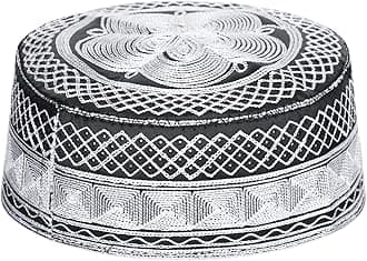 Ibluelover Men Muslim Prayer Kufi Hat Breathable Embroidery Kofia Topi Sunhat Islam Kufi Headware Praying Beanie