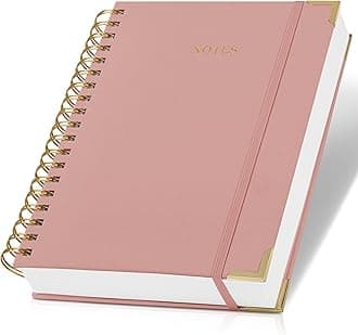 ZICOTO Aesthetic Thick Spiral Notebook Journal For Women in B5 Format - Modern Linen Hardcover Wide Ruled Note Book With 300 Lined Pages - Perfect For Writing And Staying Organized at Work or School