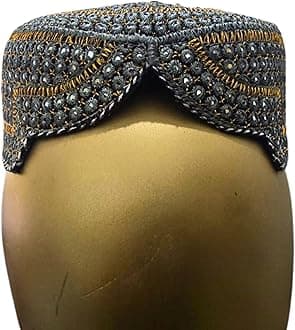 Sindhi Topi Kufi Traditional Handmade Cap with Embroidered Front Cut Unisex, Ramadan, Eid Gift for Muslims Made in Pakistan
