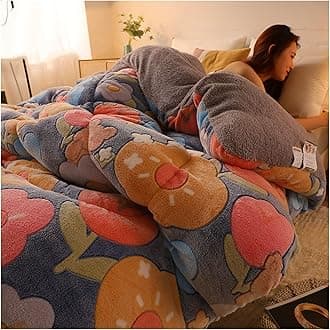 RRNAR Down Duvet, Cashmere Quilt, Quilt/quilts, Comforter, Winter Quilt Thicken Lamb Cashmere Duvet for All Seasons, Soft and Durable Heavy Quilts, Machine Washable,B,150x200cm(2.5kg) [Energy Class A]