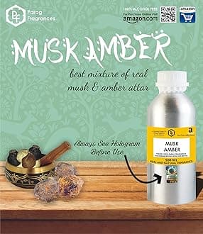 Parag fragrances MUSK AMBER ATTAR 500ML ( NATURAL COMBINATION OF MUSK ATTAR AND AMBER ATTAR ) BEST ATTAR FOR MEN, BEST ALCOHOL FREE ATTAR FOR RESALE OR USE PURP AccessoriesOSE