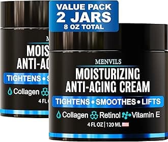 (Pack of 2) Moisturizing Face Cream for Men: Anti-Ageing and Anti-Wrinkle for Men with Collagen, Retinol and Vitamins