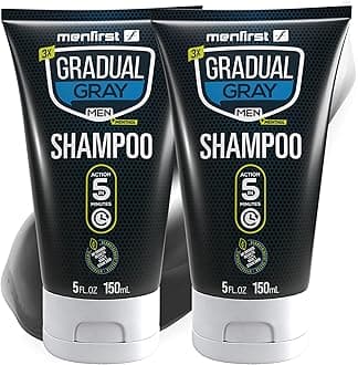 MENFIRST Gradual Gray Hair Shampoo - Reverse Darkening Shampoo for Men, Hypoallergenic & Harsh Chemical-Free, Gray Reducing Shampoo for Dark Shades - 5 Fl Oz (Pack of 2)