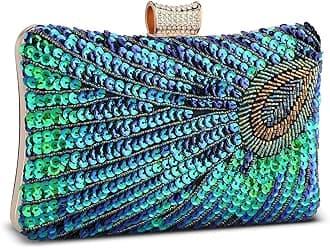 Beaded Sequin Peacock Evening Clutch Bags Vintage Evening Bag1920s Party Wedding Purse