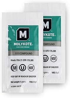 Dow Corning Molykote 111 Food Grade Lubricant Compound - 6 grams 2 Packs