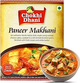 Chokhi Dhani Paneer Makhani | Ready to Eat Indian Food | Instant Heat & Eat Curry | Microwavable Premix | Creamy Tomato & Cottage Cheese Gravy | 300g Pack | ready to eat meals