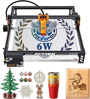 ACMER Laser Engraver for Beginner Laser Cutter 6000mW Engraving Machine for Wood Metal, Laser Class4