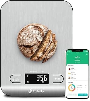 Etekcity Food Nutrition Kitchen Scale, Digital Grams and Ounces for Weight Loss, Baking, Cooking, Keto and Meal Prep, Large, 304 Stainless Steel