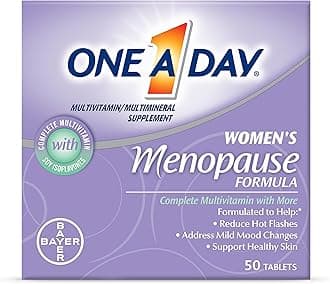 One A Day Women's Menopause Multivitamin with Vitamin A, Vitamin C, Vitamin D, Vitamin E and Zinc for Immune Health Support*, Biotin, B6, B12, & Soybean Isoflavones to Reduce Hot Flashes, 50 Count